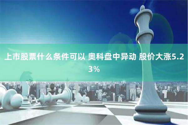 上市股票什么条件可以 奥科盘中异动 股价大涨5.23%